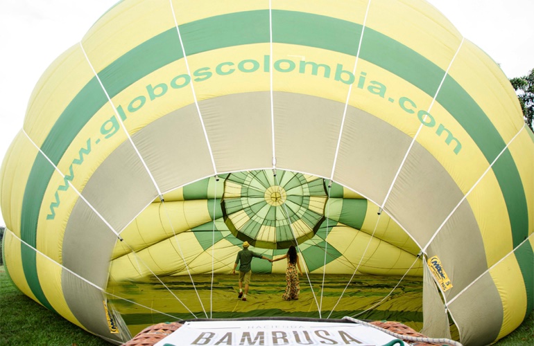 Hot air balloon ride in the Coffee Region.