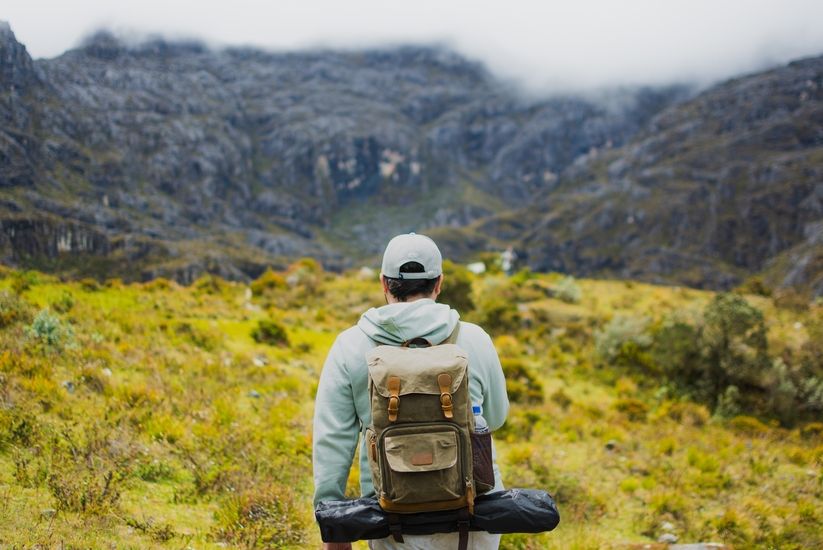 Man exploring nature