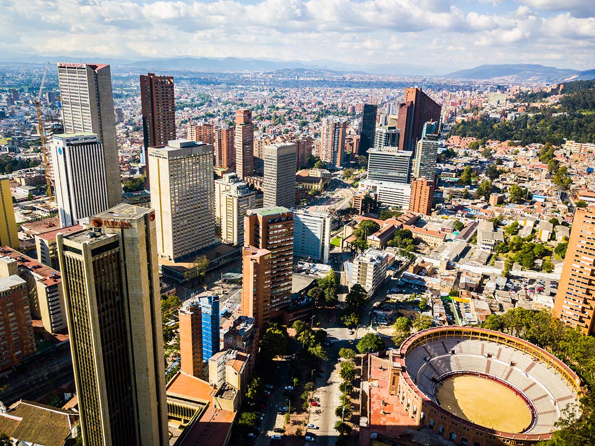 Foto panorámica de Bogotá y su centro empresarial