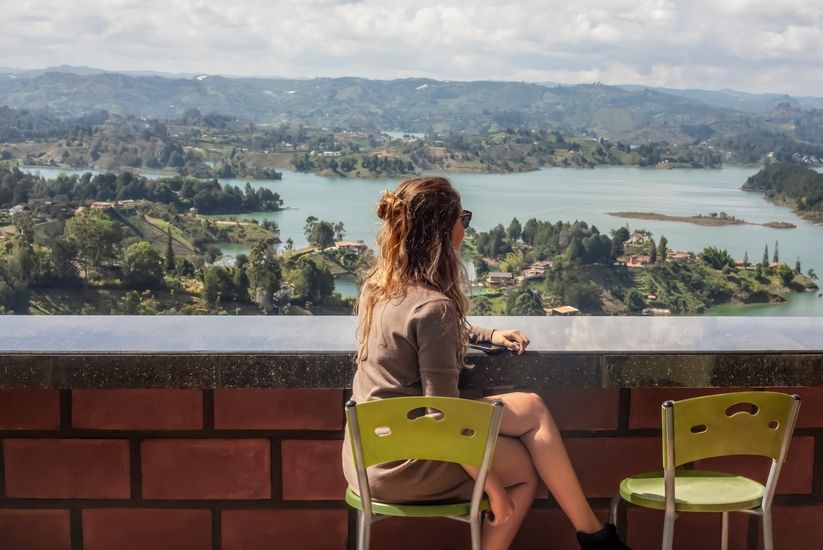 Woman practicing sustainable tourism in Colombia