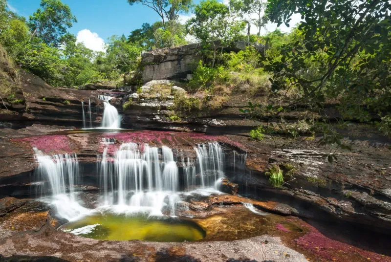 Colorful river in Caño Cristales, a must-see destination in La Macarena